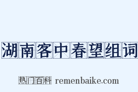 湖南客中春望组词是什么意思的图片